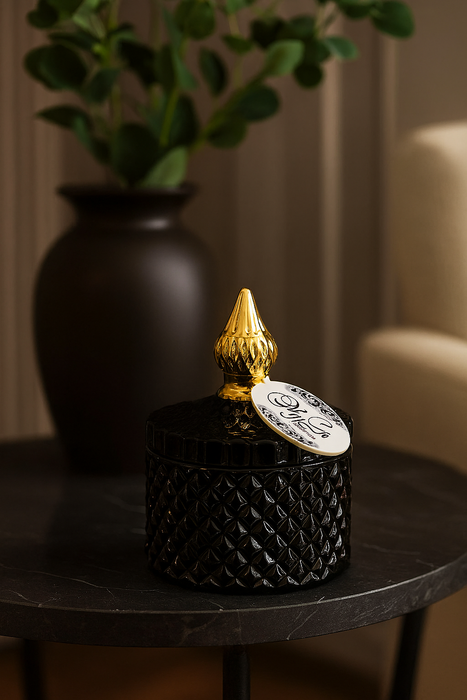 Mini Daimond Black & Gold Jar