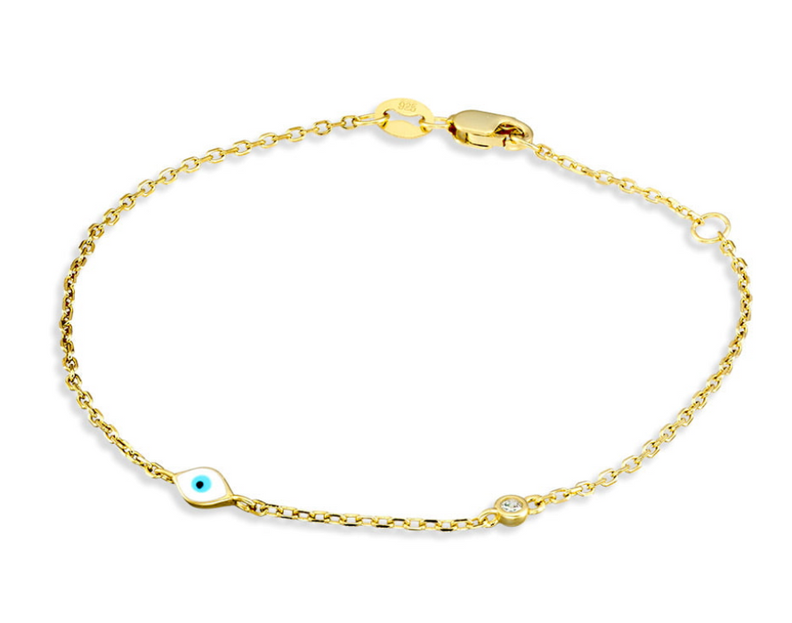 Evil Eye Bracelet - Silver & Gold