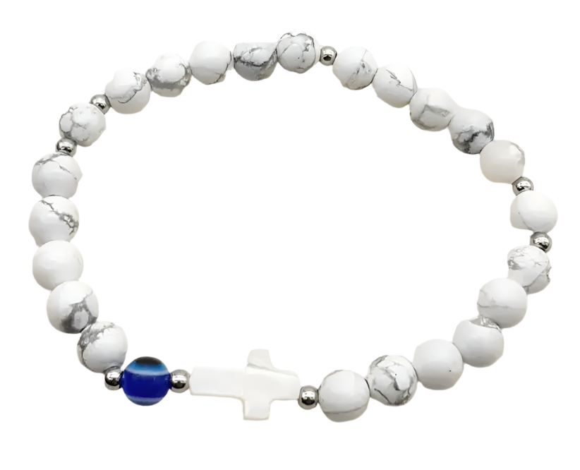 Crystal Eye & Cross Bracelet various crystals