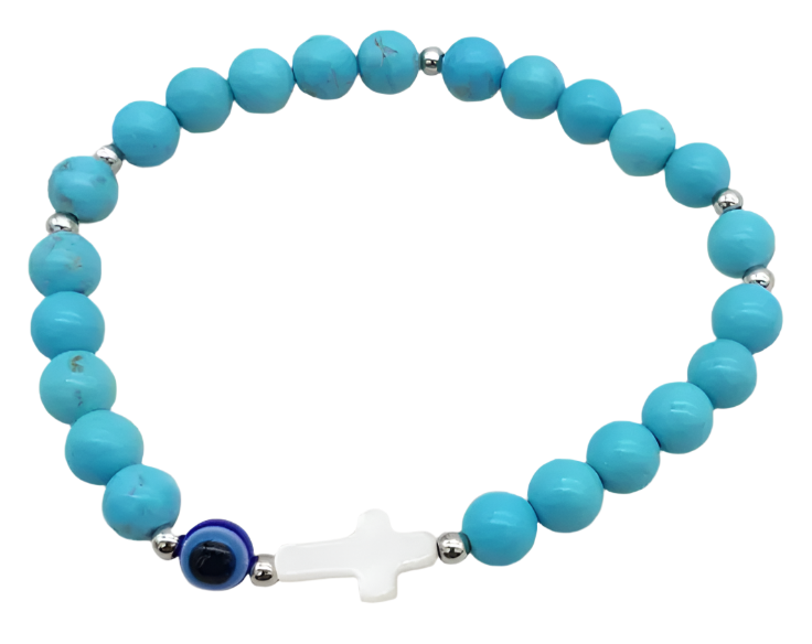 Crystal Eye & Cross Bracelet various crystals