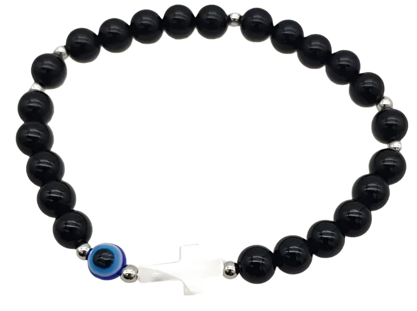 Crystal Eye & Cross Bracelet various crystals