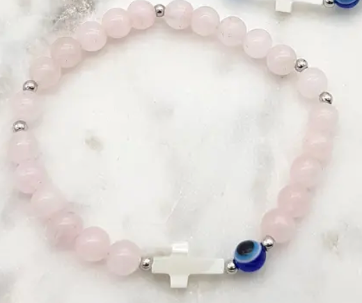 Crystal Eye & Cross Bracelet various crystals