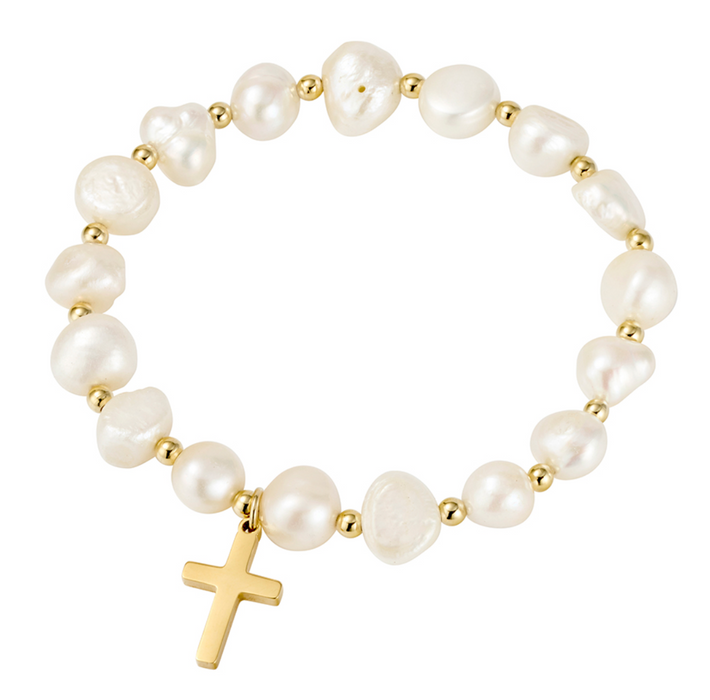 Freshwater Pearl with Gold Cross