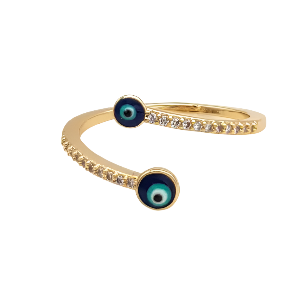 Evil Eye Ring - Gold & Silver