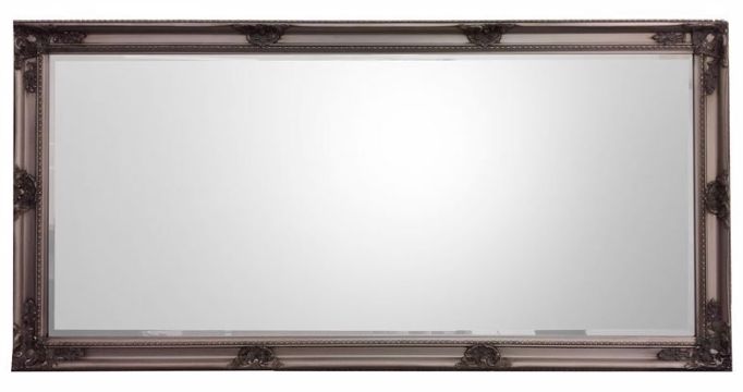 Large Decorative Mirror White, Black & Silver